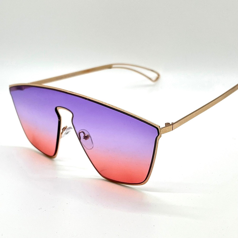 Shield Sunglasses Purple‎ Pink Gradient Lens Fashion Visor Sunnies UV400 Protect